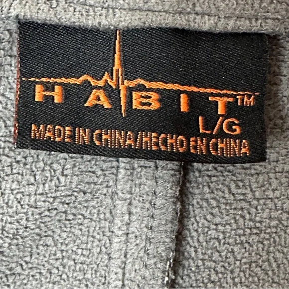 Habit Men’s Camo Zip Jacket L Gray Tan Fleece Lined - Picture 5 of 11